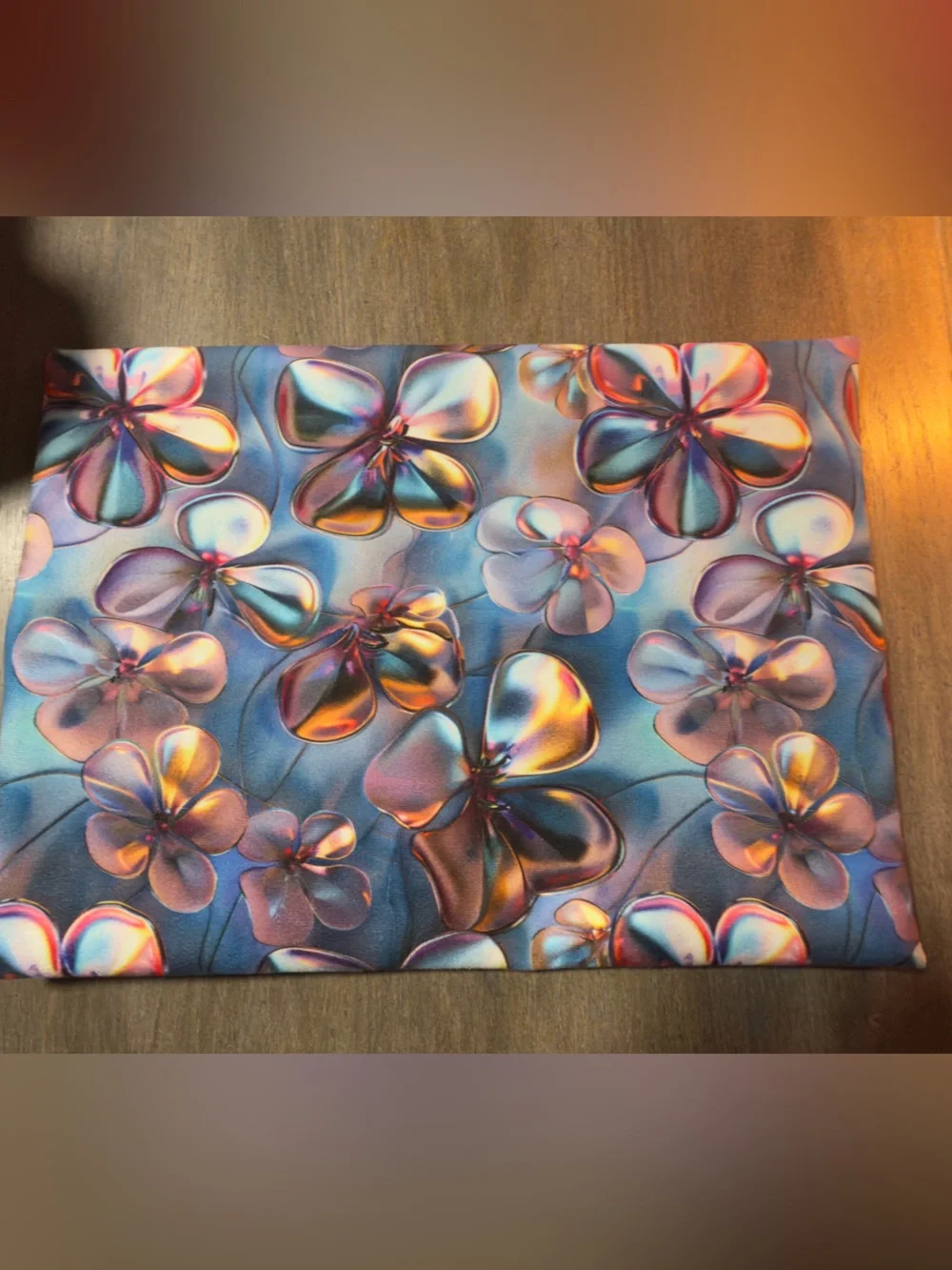 Makeup Junkie Large Floral Holographic Zip Bag